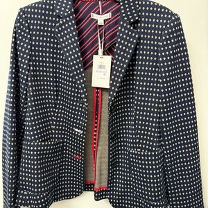 Tommy Hilfiger Navy Blazer with Cream Dot Pattern